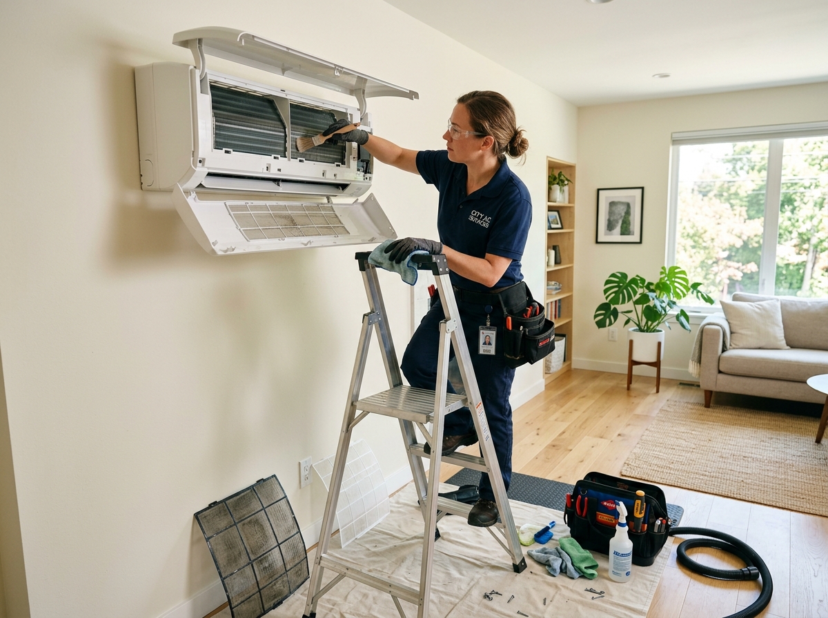 Air conditioner servicing and deep jet cleaning